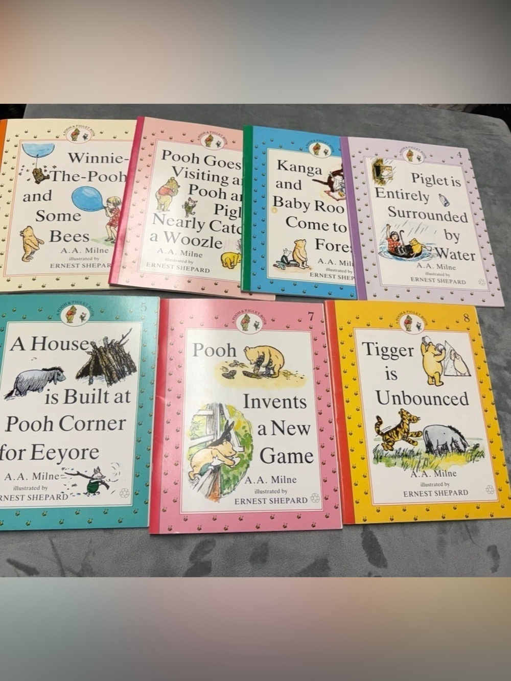 Vintage Winnie the Pooh Book Set 7 Books A.A. Milne
